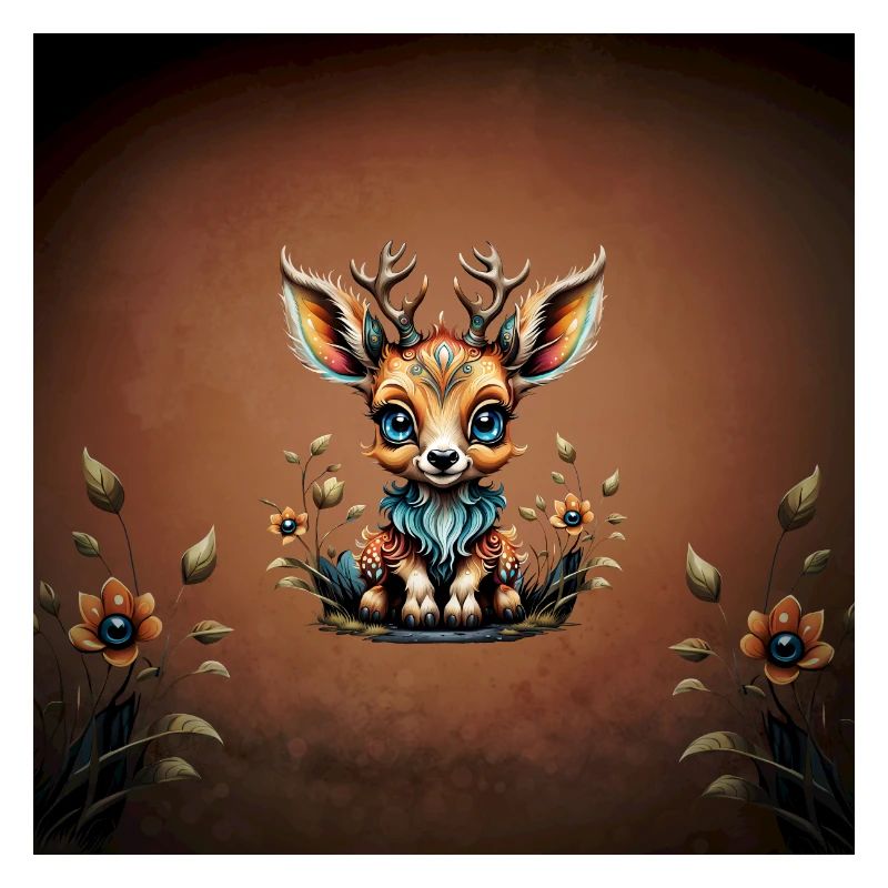 Cerf mignon dans le style des dessins animés.