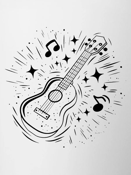 Ukulele Line Art
