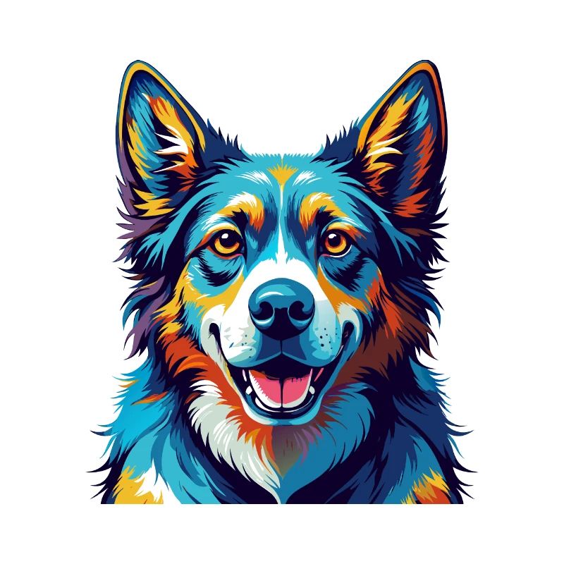 Akbash Race Chien Dessin animé Coloré Kawaii