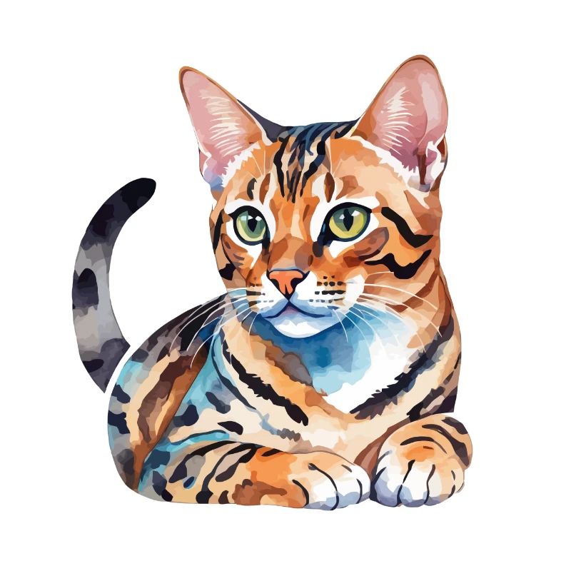Chat du Bengale Aquarelles
