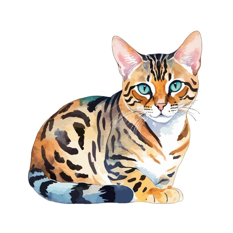 Chat du Bengale Aquarelles