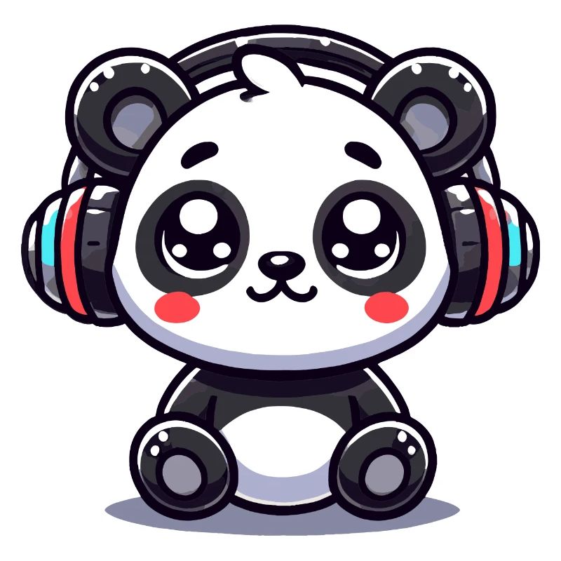Motif mignon de casque panda