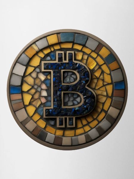 Bitcoin in mosaic style