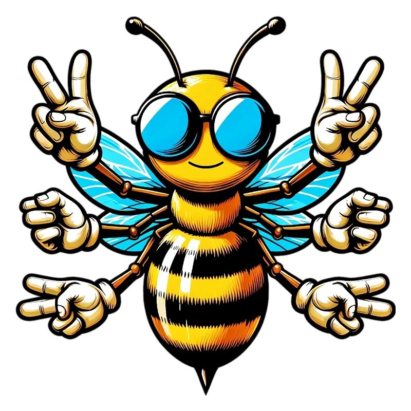 Abeille avec des lunettes de soleil