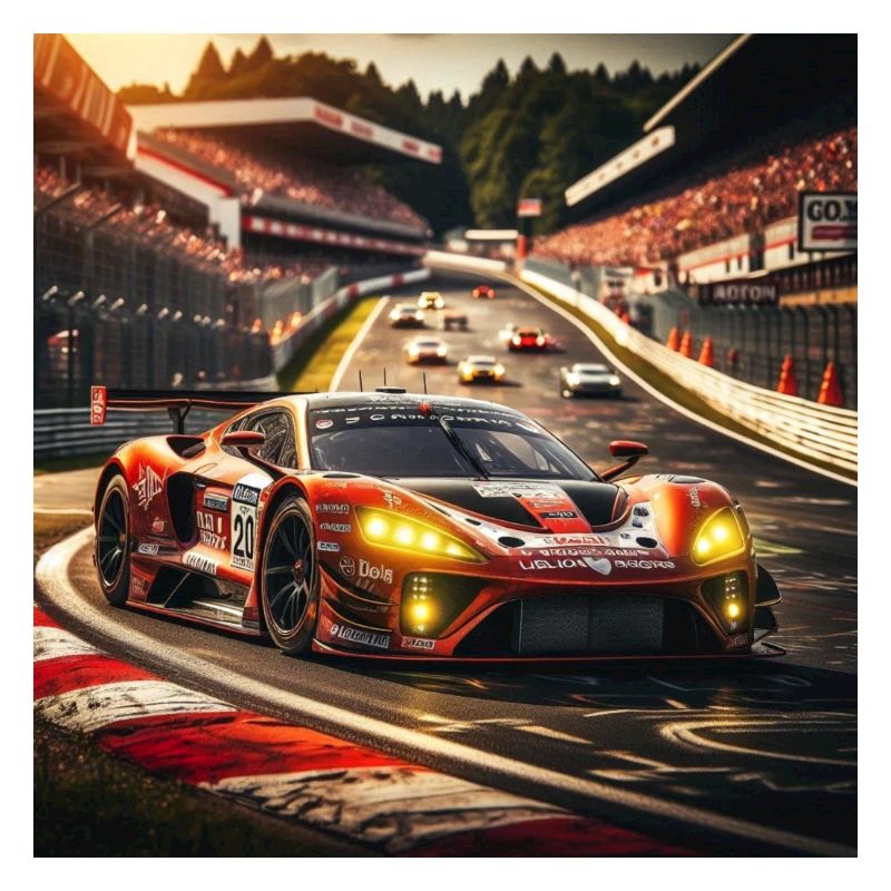 Voiture de course sur la piste de course