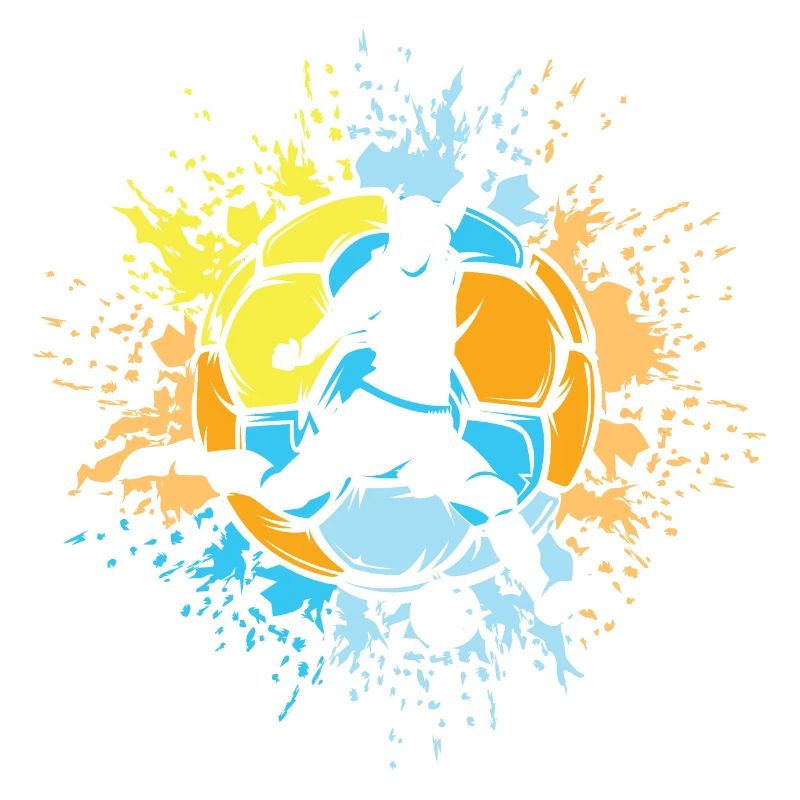 Fußball Farbexplosion Spieler Sonne bunte Farben