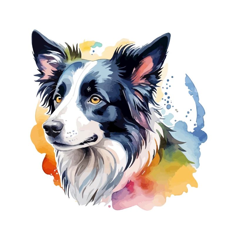 Border Collie Wasserfarben
