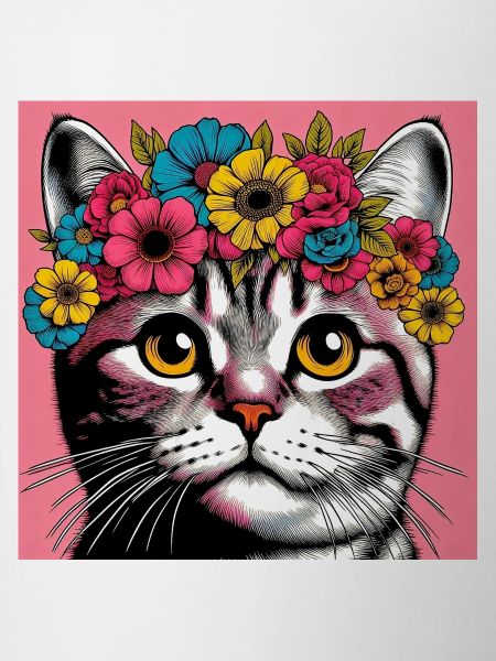 Cat with Flowers
