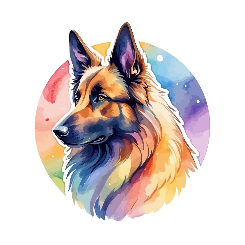 Belgischer Schäferhund Wasserfarben
