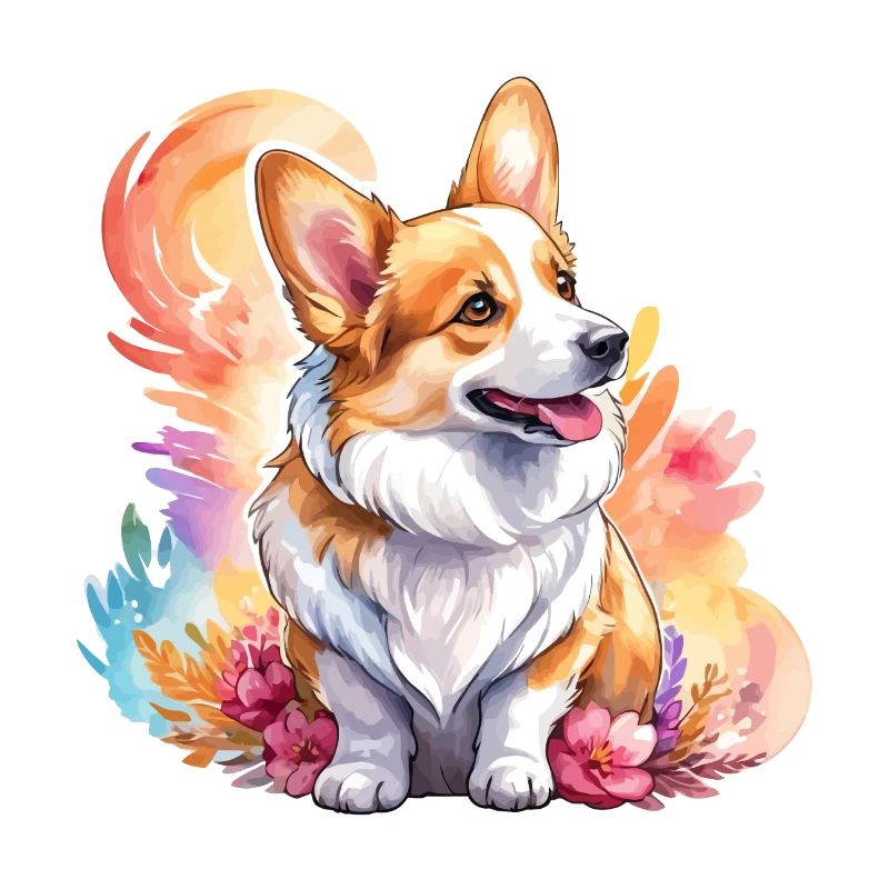 Welsh Corgi Pembroke Aquarelle