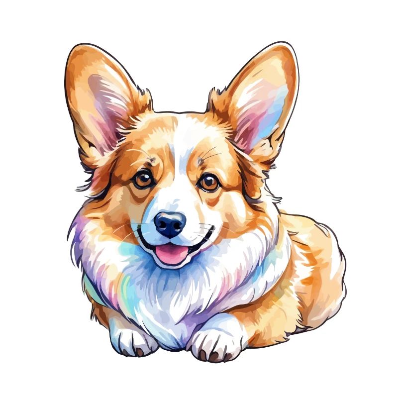 Welsh Corgi Pembroke Aquarelle