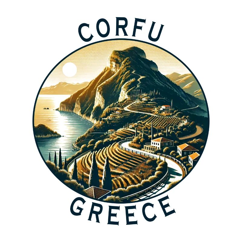 Design de l'île de Corfou en Grèce