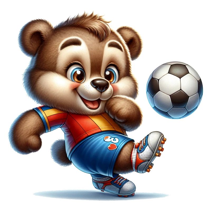 Cute Soccer Player Bear
