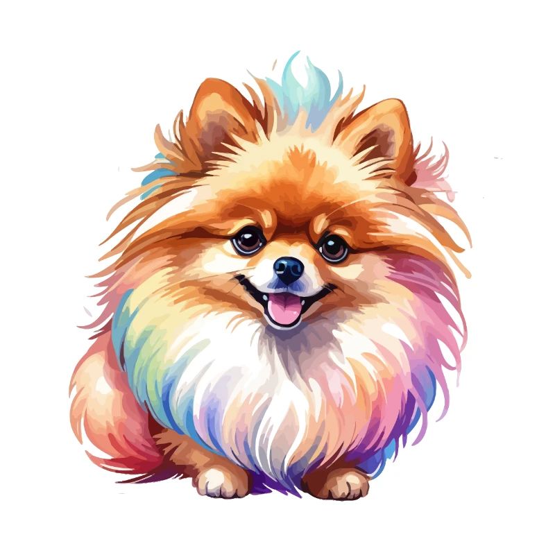 Pomeranian Zwergspitz Wasserfarben
