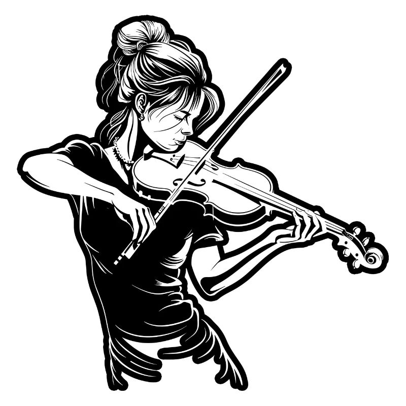 Dessin de fille de violon
