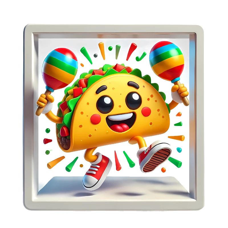 Dancing Taco with Maracas Fun Design