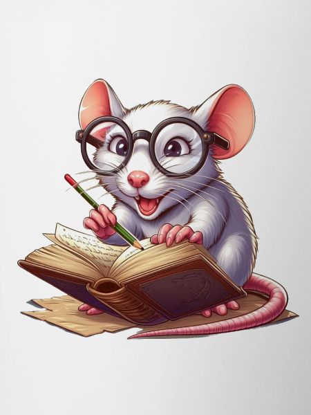Bookworm with glasses