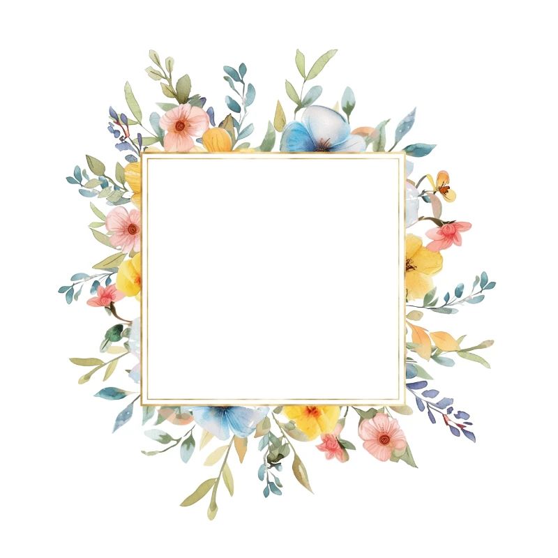 Blumen-Design, eckig, personalisierbar