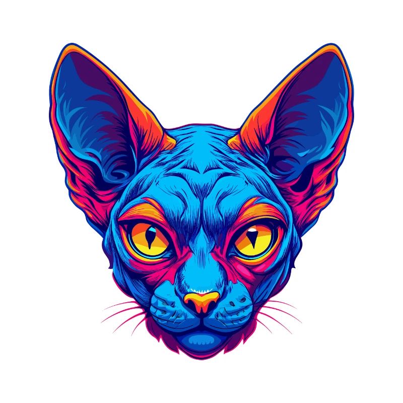 Red Devon Rex Cat Breed Cartoon Kawaii Animal Pet