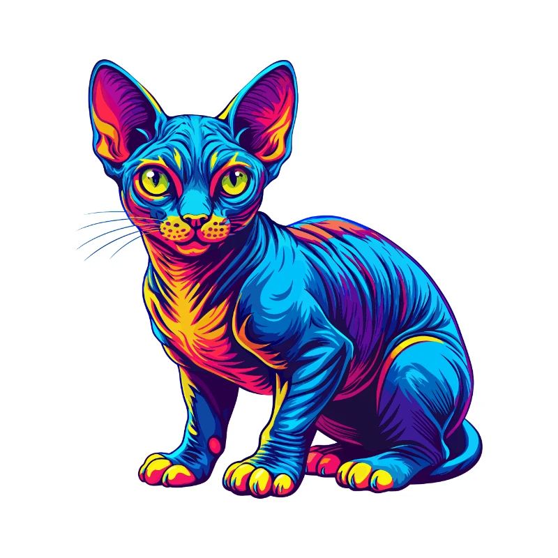Devon Rex Cat Breed Cartoon Kawaii Animal Pet