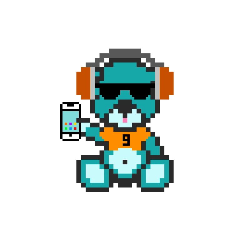 Pixel Bär Geek