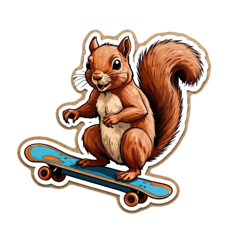 Eichhörnchen auf Skateboard