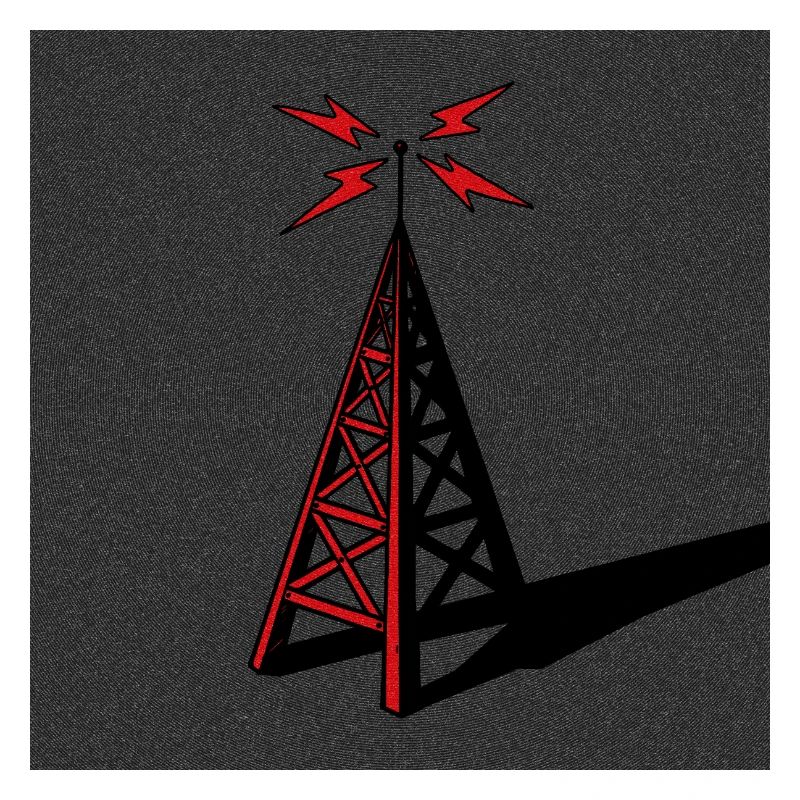 Funkturm - Rot auf Grau