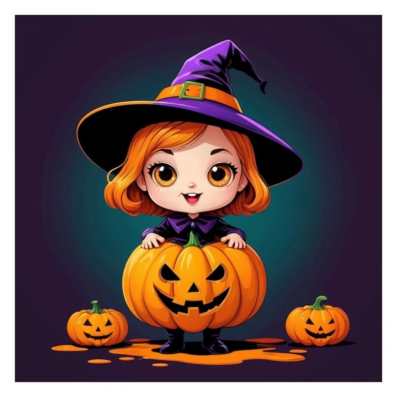 Sorcière citrouille d’Halloween