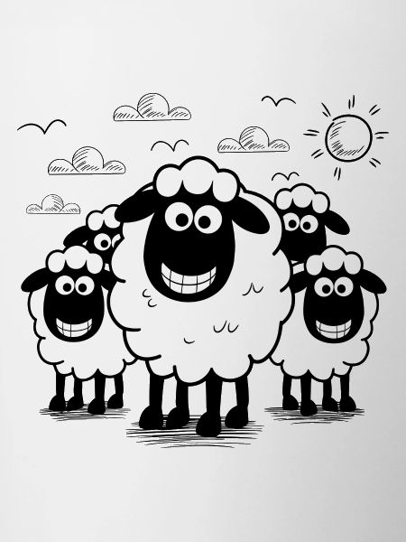 Funny Sheep Flock Animals
