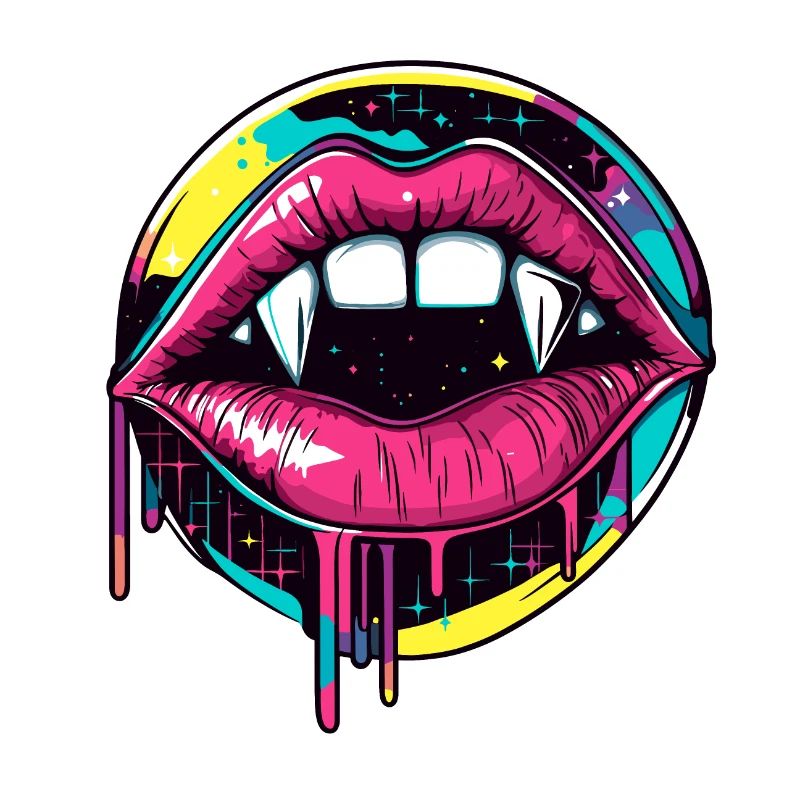 Vampire Lips Halloween Vaporwave Années 90
