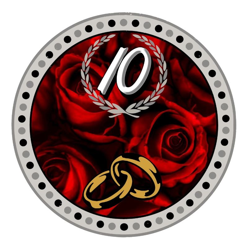 Tenth anniversary ring roses