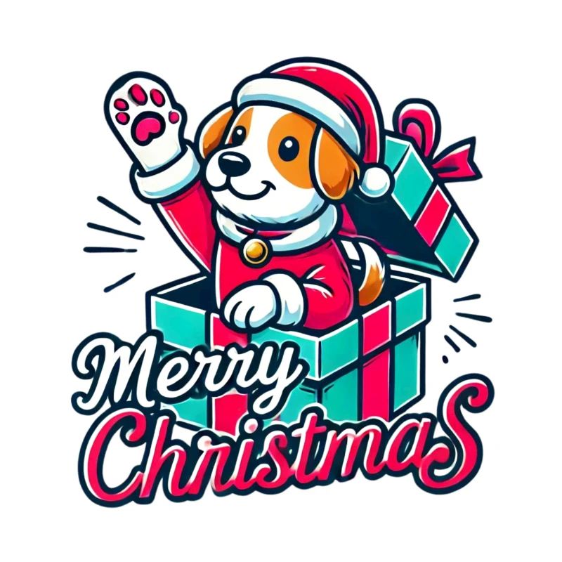 Hund Merry Christmas High Five 3