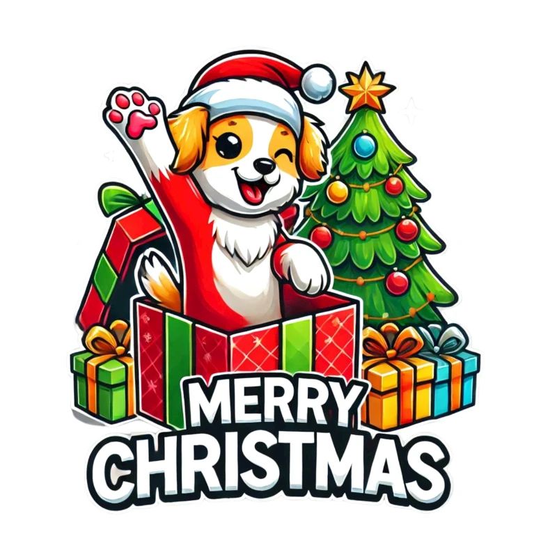 Hund Merry Christmas High Five 7