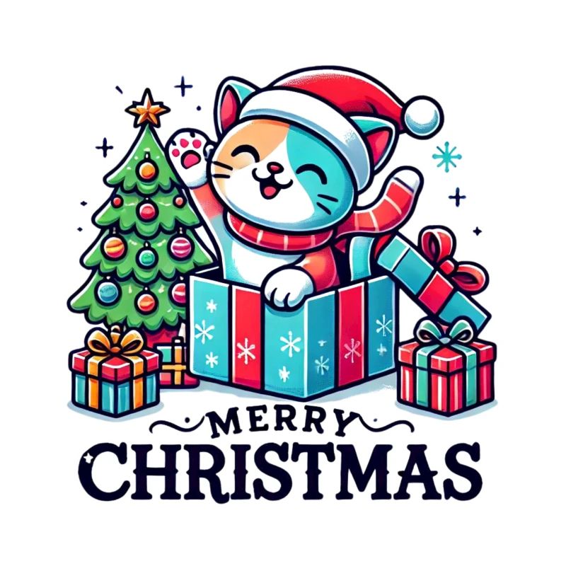 Katze Merry Christmas High Five 3