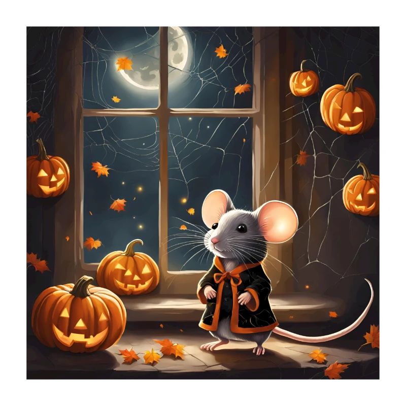 Halloween, Halloween Mouse, Pumpkin