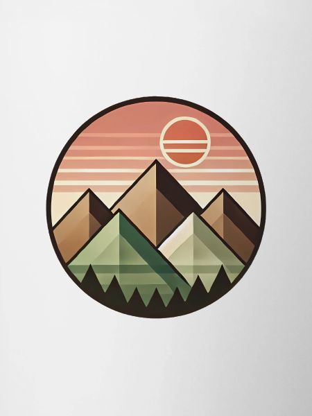 Geometric Sunset Mountain Landscape