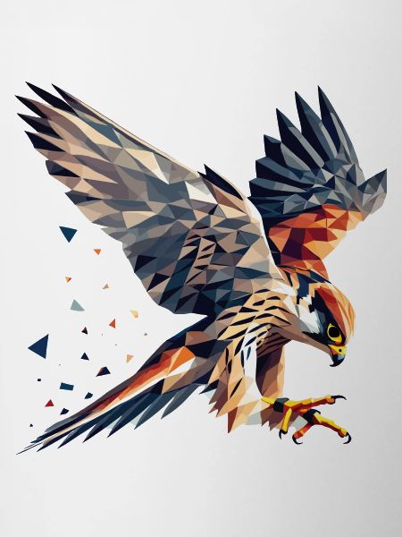 Falcon Bird of Prey Polygon Style