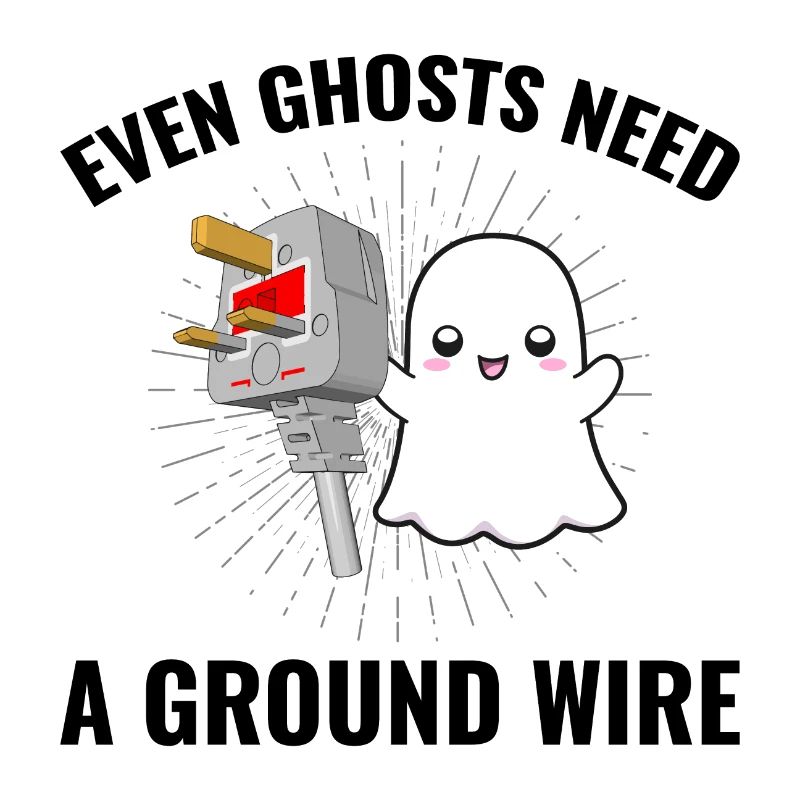 Electrician Halloween Ghost Ground Wire Fun