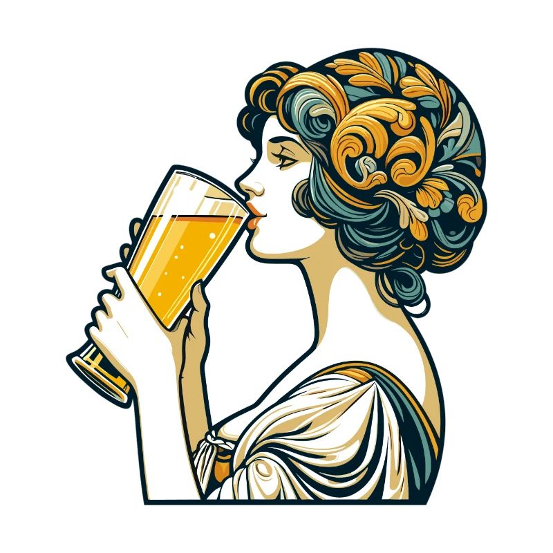 Frau trinkt Bier Weizenbier Geschenk