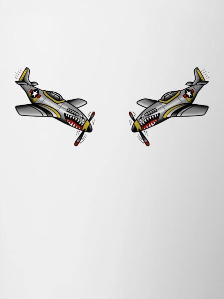 Old school tattoo fighter jet