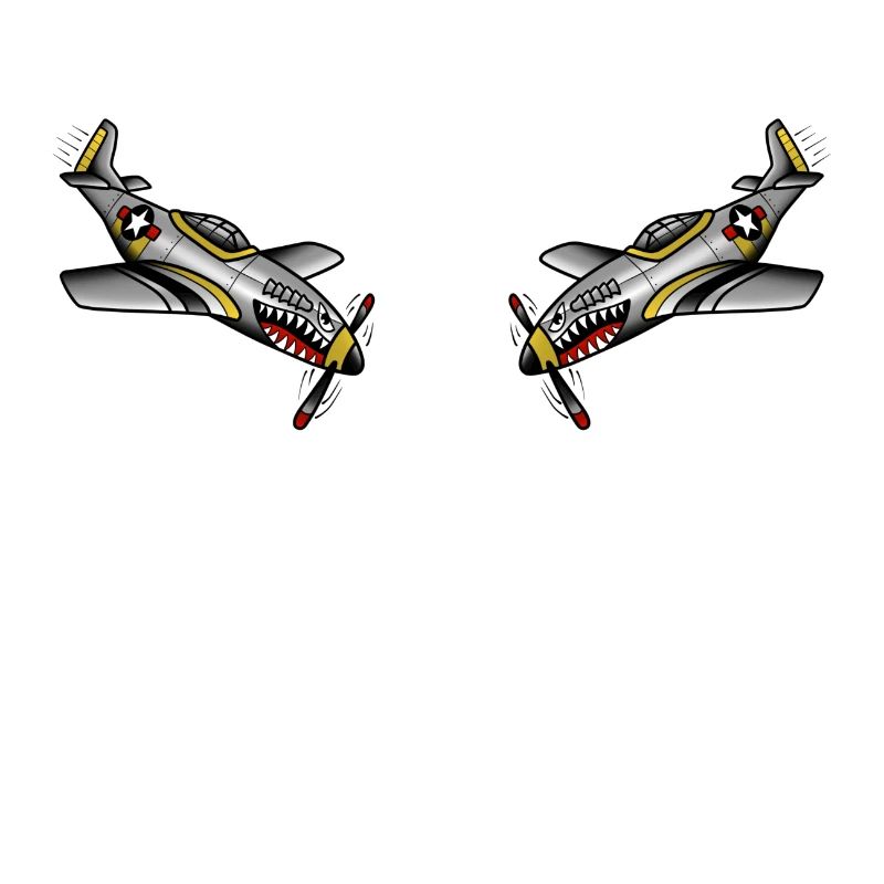 Old School Tattoo Kampfjet