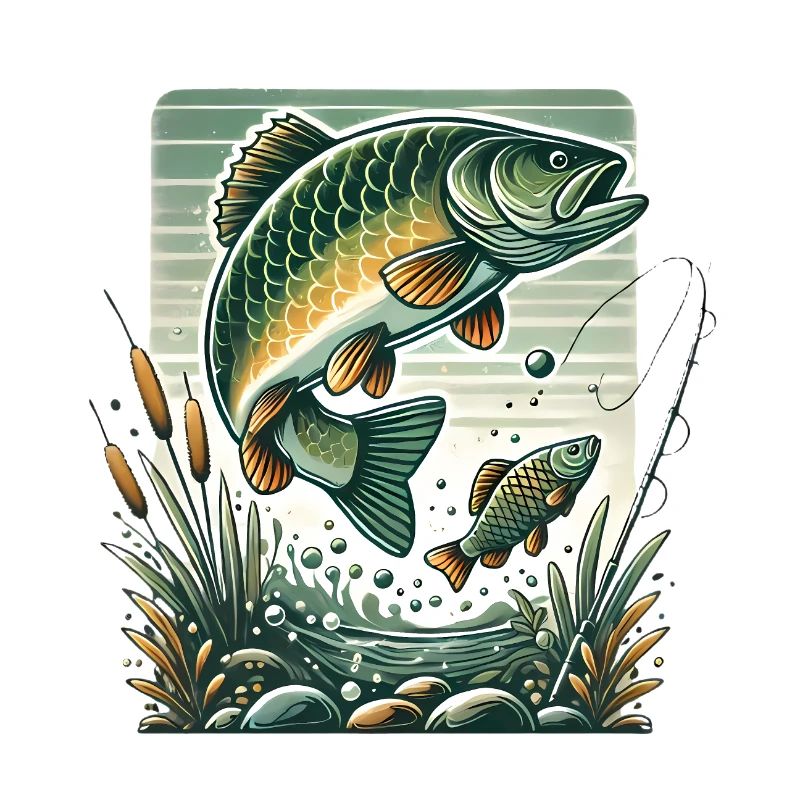 Graphique d’aventure de pêche vintage