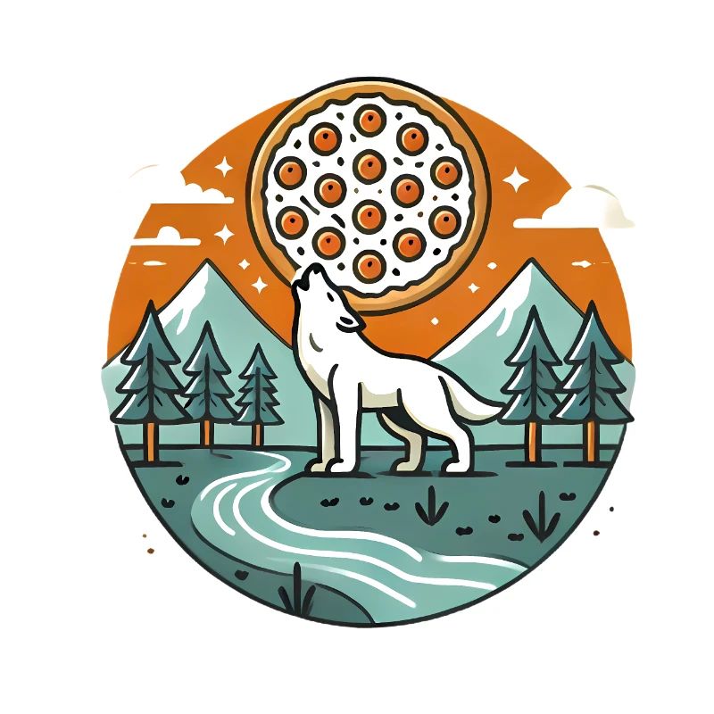 Howling Wolf with Pizza Moon