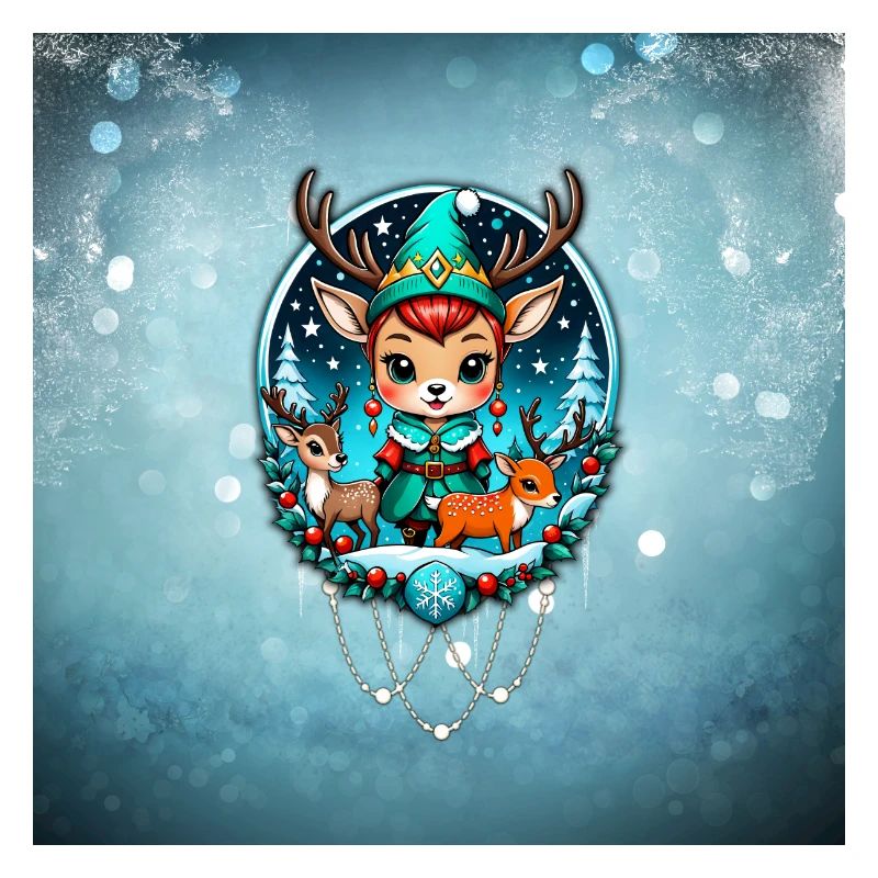 A cute reindeer elf style