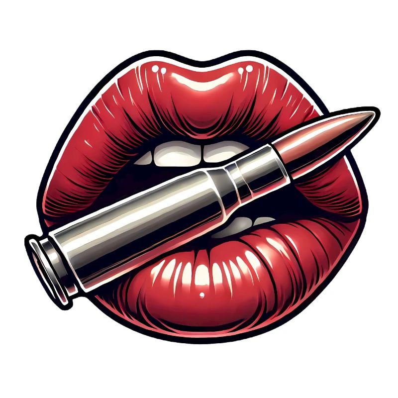 Bold Lips with Bullet Graphic Design