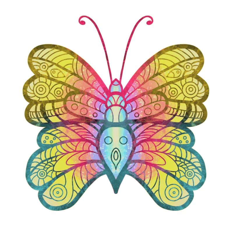 Mandala Papillon Aquarelle