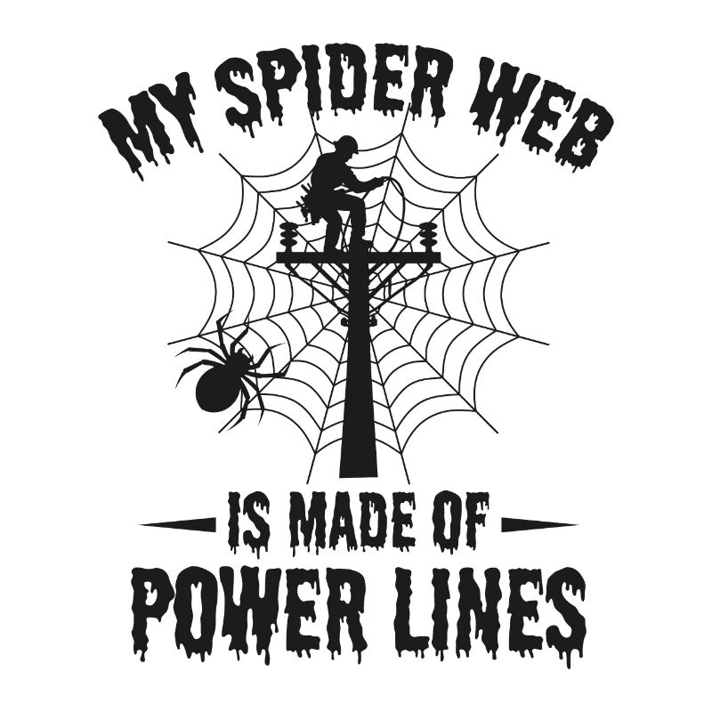 Lineman Halloween toile d’araignée Lignes électriques Spooky