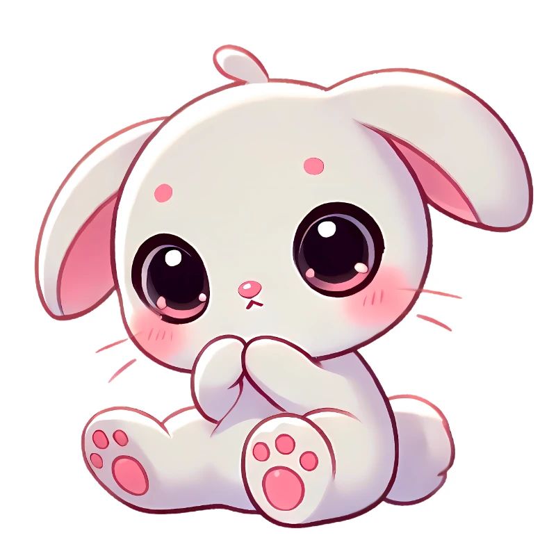 Adorable Bunny Nibbling Graphic
