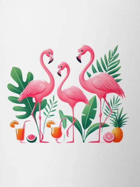 Tropical Flamingos Juices Illustration