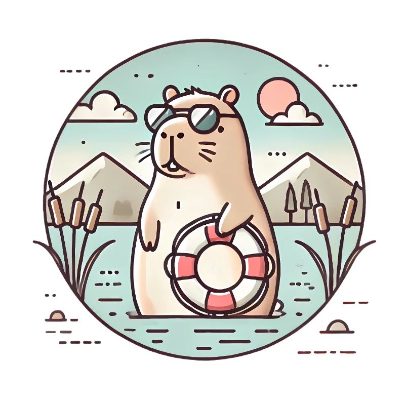 Chill Capybara Beach Vibes Design